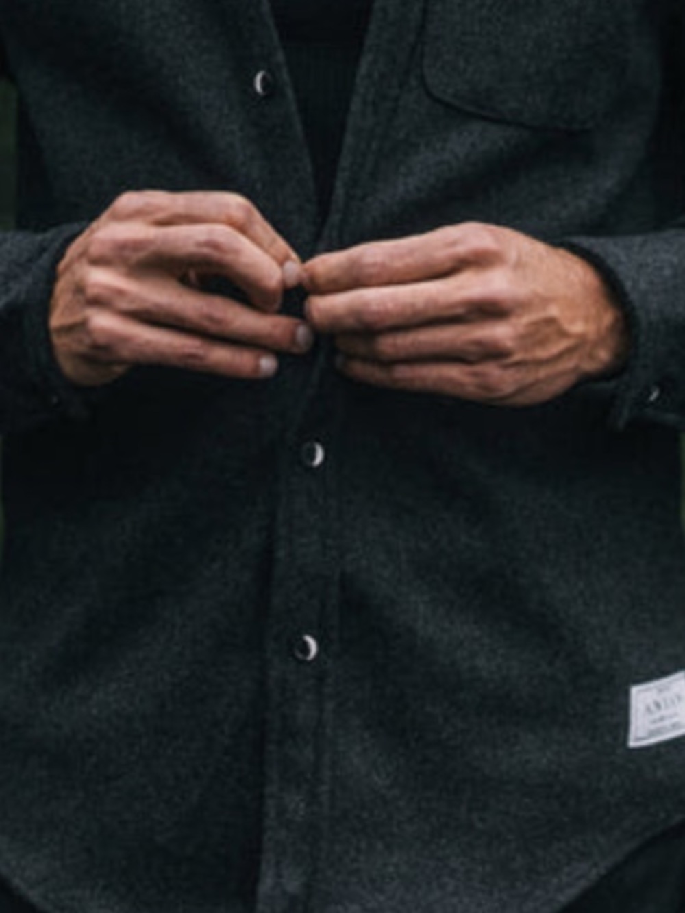 ANIÁN The Modern Melton Recycled Wool Shirt Jacket / Overshirt | Charcoal - Men'